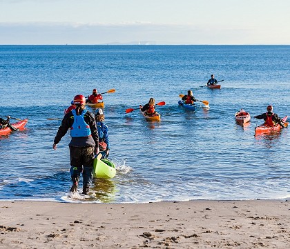 Group of people paddleboarding