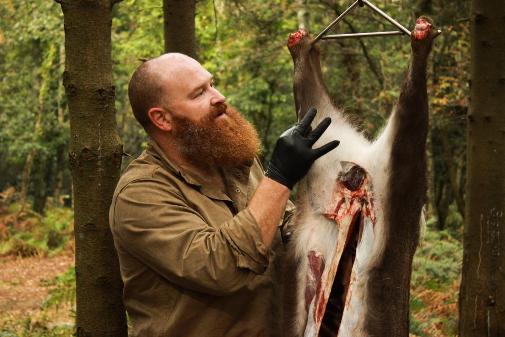 Butchering a deer on a bushcraft training course