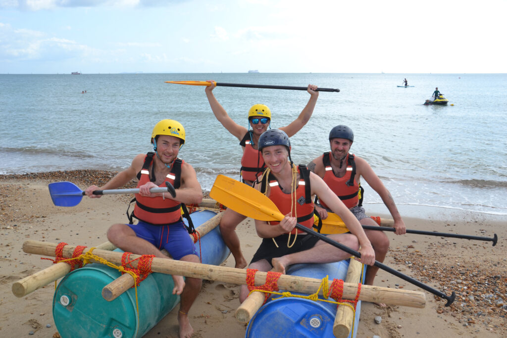 Team-building raft exercise