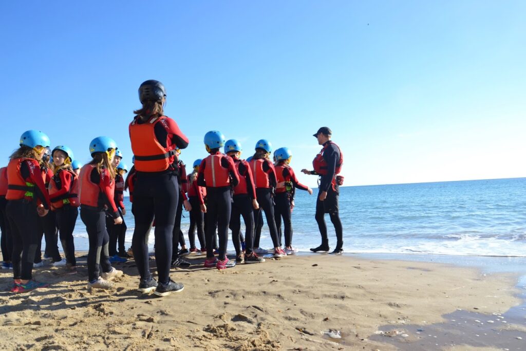 Adventure in coasteering for school kids