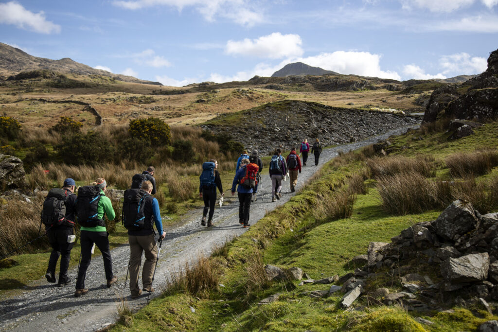 Group hiking in wales
