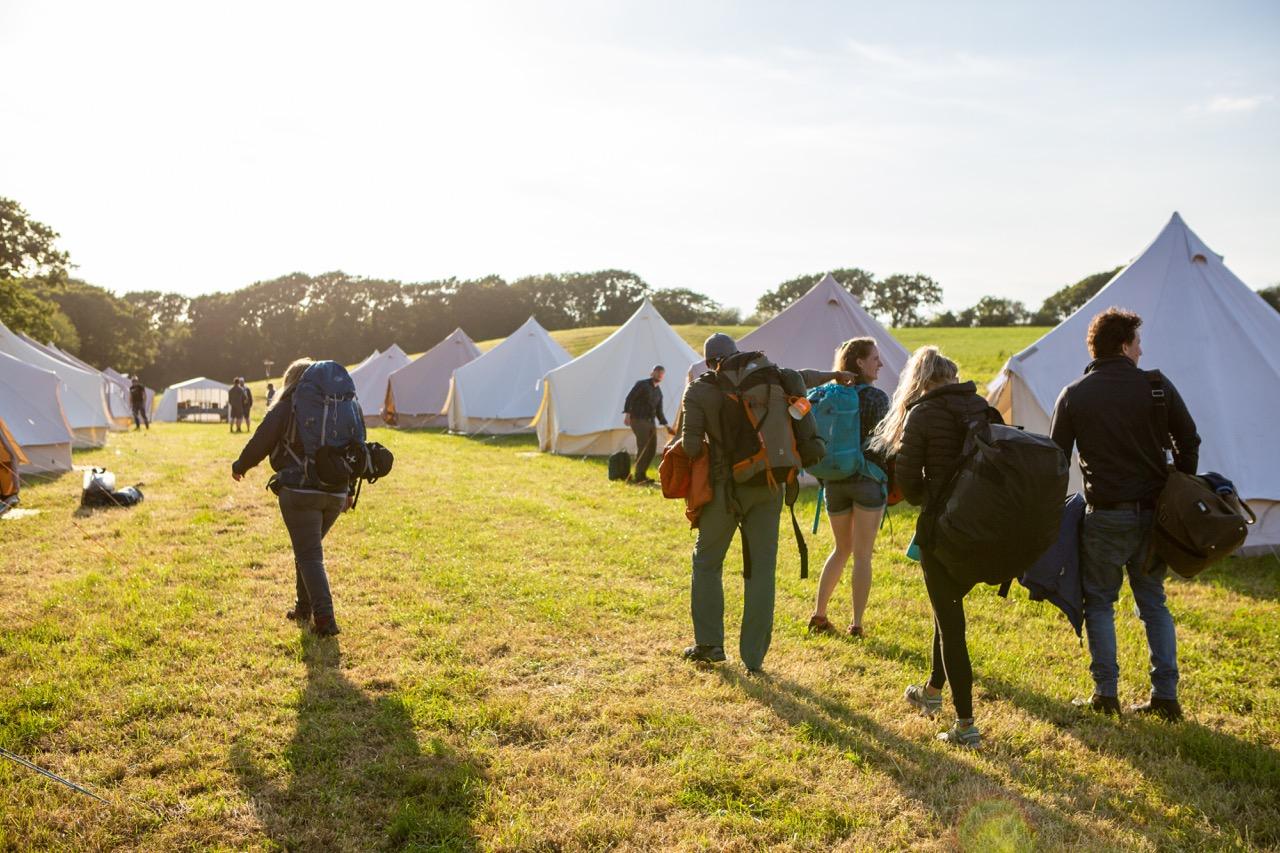 group of people at the campsite